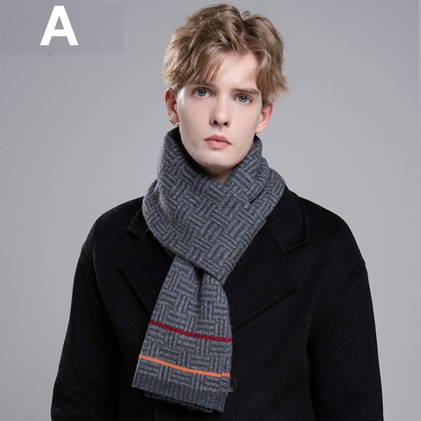 Modern Casual Scarf Men, Formal Men Scarf Styles, Men's Wool Scarf Winter, Business Wool Scarf for Gentleman, Men's Winter Scarf, Thick Wool Scarf for Men