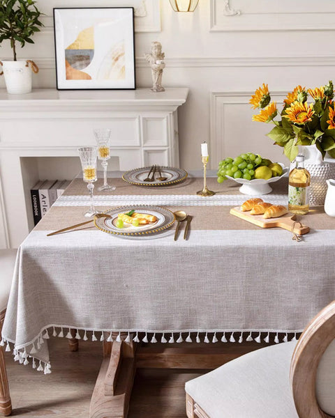 Large Cotton and Linen Rectangle Table Covers for Dining Room Table, Modern Table Cloth for Kitchen, Rectangular Tablecloths for Coffee Table-Paintingforhome