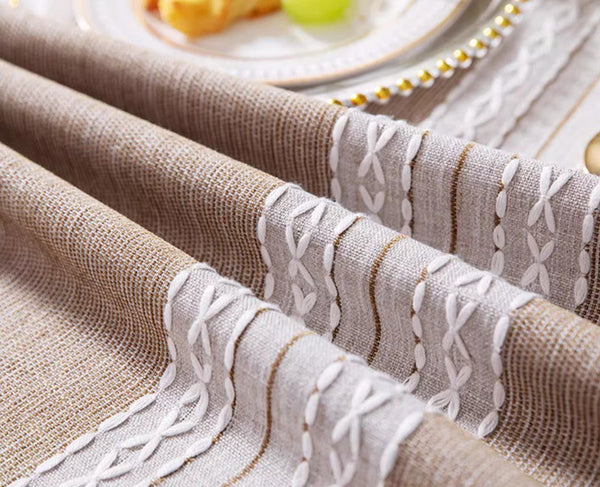 Cotton and Linen Rectangle Table Covers for Dining Room Table, Rectangular Tablecloths for Coffee Table, Modern Table Cloth for Kitchen-Paintingforhome