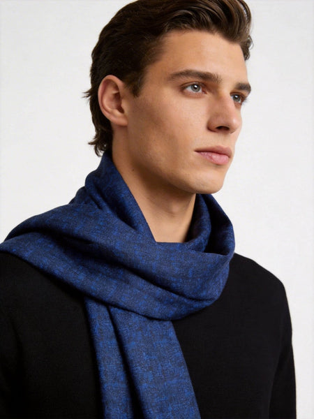 Luxury Blue Silk Neck Scarf, Silk Scarf For Suit, Formal Wear Silk Scarf, Silk Ascot For Men, British Style Long Scarf, Business Silk Scarf Men, Mens Spring Autumn Scarf, Lightweight Silk Scarf Men