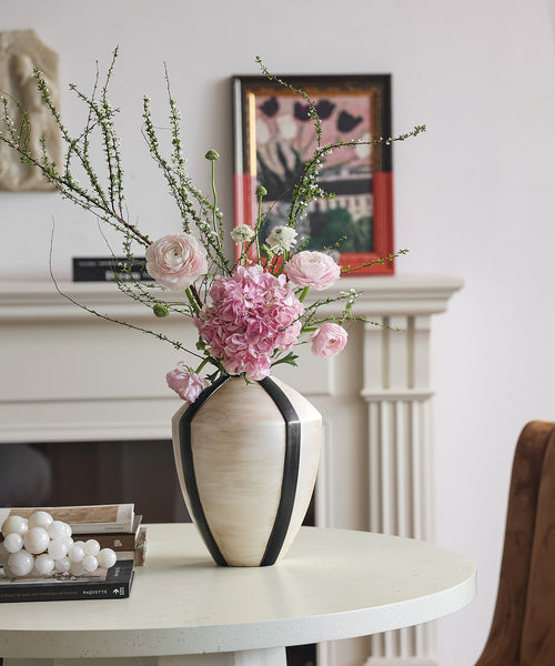 Centerpiece Ceramic Bouquet Vases, Porcelain Vases for Modern Home Decor, Large Contemporary Vases on Dining Table, Handmade Modern Flower Vase-Paintingforhome