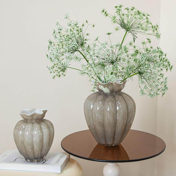 Color Glaze Vase, Contemporary Vases for Modern Home Decor, Handmade Liuli Vases, Glass Bud Vases, Centerpiece Vases on Table-Paintingforhome