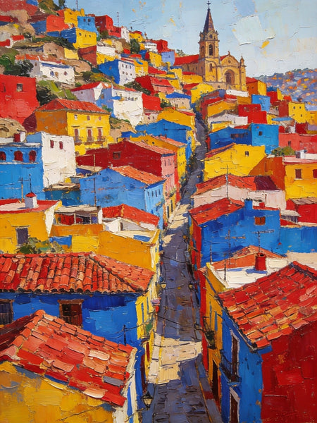 Original Landscape Art, Guanajuato's Luminous Landscape, Small Oil Paintings, Hand Painted Canvas Art, Buy Paintings Online, Landscape Paintings-Paintingforhome