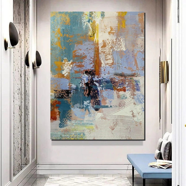 Acrylic Abstract Painting Behind Sofa, Acrylic Painting for Sale, Large Painting on Canvas, Living Room Wall Art Paintings, Buy Paintings Online-Paintingforhome