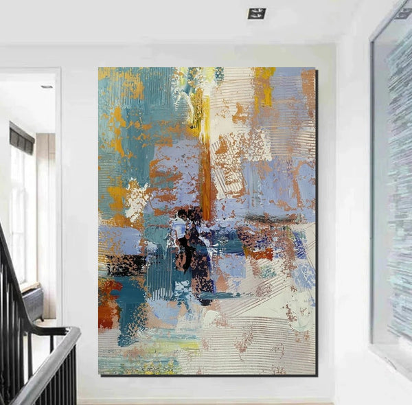 Acrylic Abstract Painting Behind Sofa, Acrylic Painting for Sale, Large Painting on Canvas, Living Room Wall Art Paintings, Buy Paintings Online-Paintingforhome