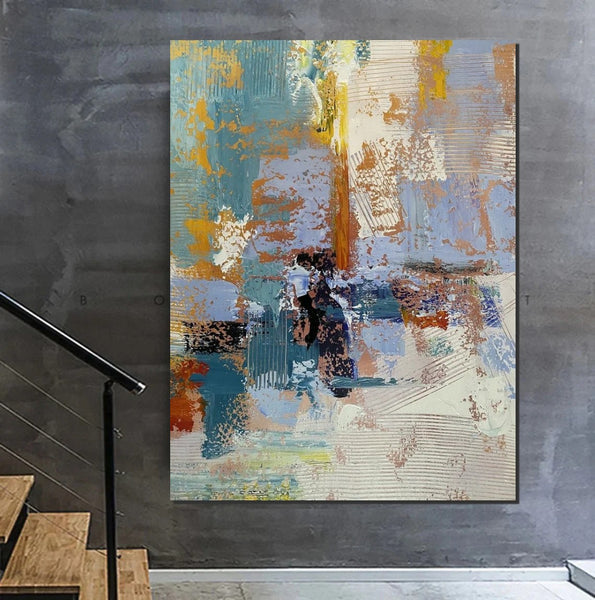 Acrylic Abstract Painting Behind Sofa, Acrylic Painting for Sale, Large Painting on Canvas, Living Room Wall Art Paintings, Buy Paintings Online-Paintingforhome