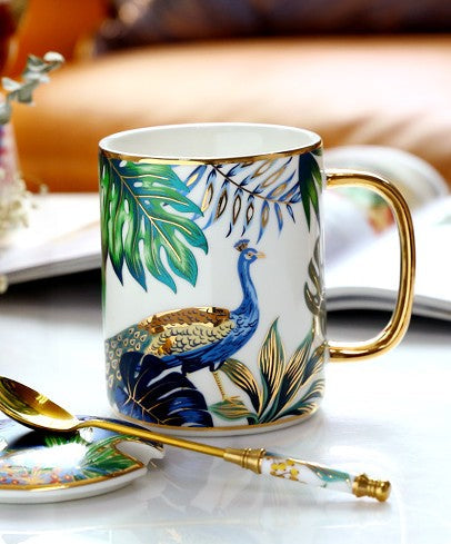 Ceramic Mugs for Office, Large Capacity Jungle Animal Porcelain Mugs, Creative Porcelain Cups, Unique Ceramic Mugs in Gift Box-Paintingforhome
