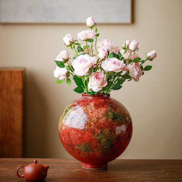 Large Pottery Flower Vases, Handmade Water Holding Flower Vases, Modern Bouquet Flower Vases, Centerpiece on Dining Table, Flower Vase on Table-Paintingforhome