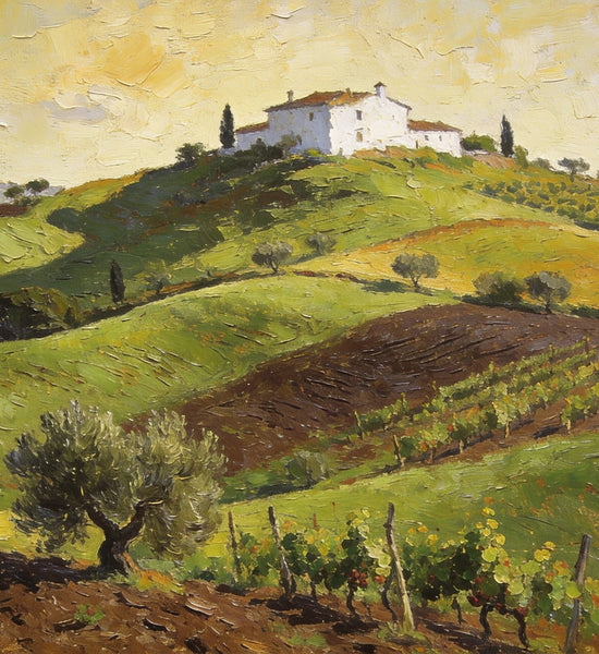 Original Landscape Paintings, Tuscan Hillside Charm, Canvas Wall Art Paintings, Hand Painted Canvas Art, Original Oil Paintings, Buy Canvas Paintings Online-Paintingforhome