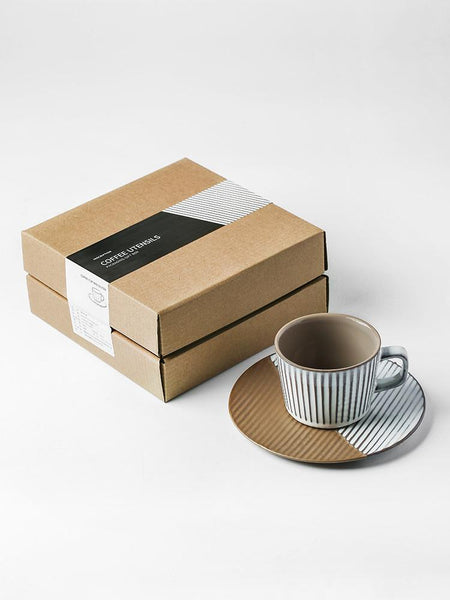 Coffee Cup and Saucer Set, Pottery Coffee Cups, Cappuccino Coffee Mug, Ceramic Coffee Cups, Coffee Cup for Sale, Tea Cup, White / Green / Blue / Yellow-Paintingforhome