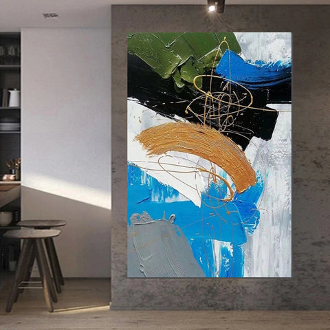 Large Acrylic Canvas Paintings, Living Room Abstract Wall Art Ideas, Large Wall Art Ideas, Impasto Painting, Simple Modern Abstract Painting-Paintingforhome