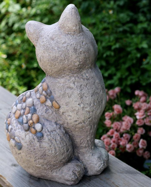 Large Lovely Cat Statue for Garden Courtyard Ornament, Animal Statue, Villa Outdoor Decor Gardening Ideas-Paintingforhome