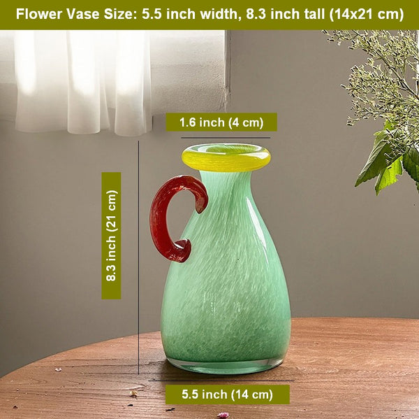 Small Flower Vase, Modern Glass Flower Vases, Handmade Glass Bud Vases, Water Holding Flower Vases, Flower Vases on Table