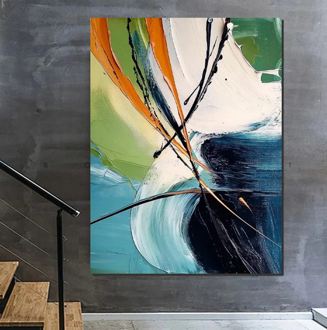 Dining Room Canvas Painting, Contemporary Modern Artwork, Large Canvas Painting for Office, Simple Modern Acrylic Paintings-Paintingforhome