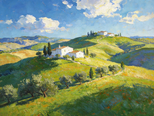 The Rolling Hills of Tuscany, Canvas Wall Art Paintings, Hand Painted Canvas Art, Original Landscape Paintings, Original Oil Paintings, Buy Canvas Paintings Online-Paintingforhome