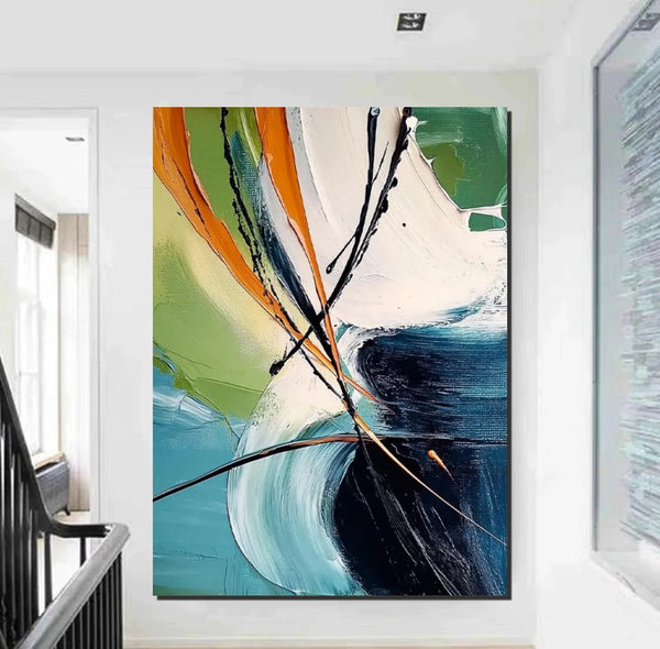 Dining Room Canvas Painting, Contemporary Modern Artwork, Large Canvas Painting for Office, Simple Modern Acrylic Paintings-Paintingforhome