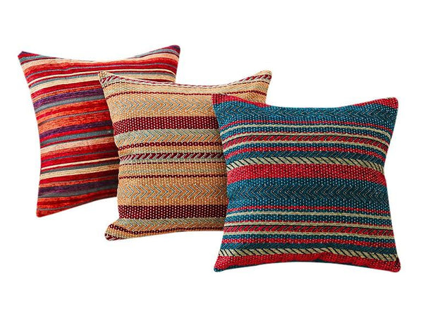 Unique Bohemian Decorative Sofa Pillows, Extra Large Geometric Pattern Chenille Throw Pillows, Oriental Throw Pillow for Couch-Paintingforhome