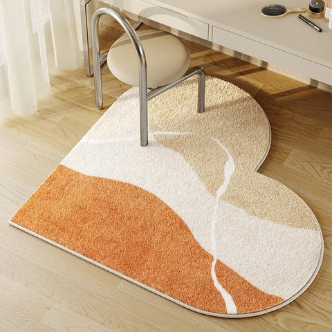 Washable Kitchen Area Rugs, Contemporary Round Rugs Next to Bed, Bathroom Modern Rugs, Modern Entryway Rugs, Modern Floor Carpets for Dining Room-Paintingforhome