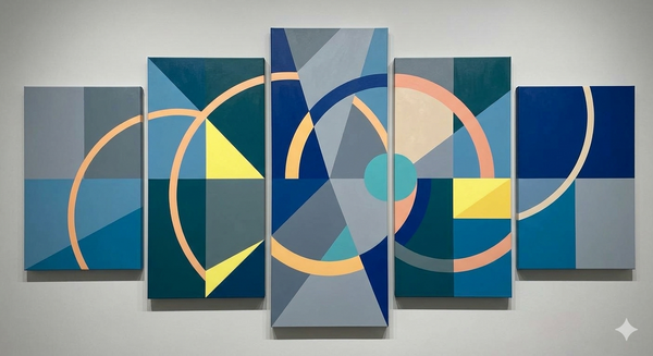 Contemporary Canvas Painting, Geometric Modern Art, Colorful Abstract Paintings, Hand Painted Acrylic Art