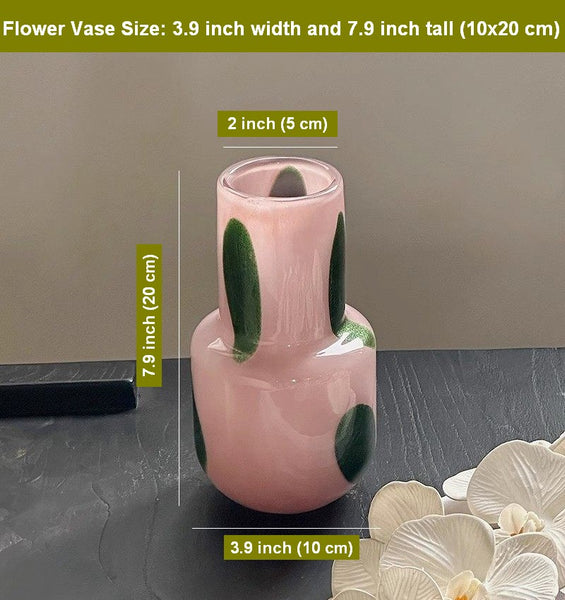 Handmade Glass Bud Vases, Flower Vases on Table, Vintage Small Glass Flower Vases, Water Holding Flower Vases-Paintingforhome