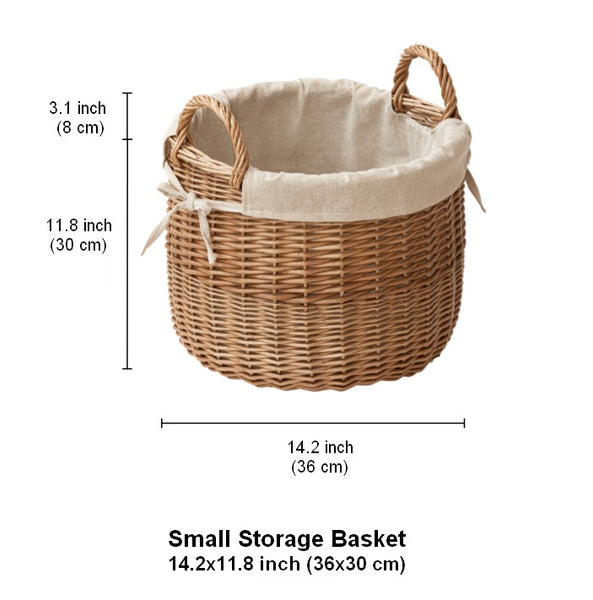 Large Round Storage Basket for Clothes, Natural Hand-woven Wicker Storage Basket for Clothes, Willow Weaving Baskets for Clothes, Extra Large Kitchen Storage Baskets-Paintingforhome