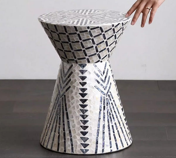 Modern Portable Casual Side Table, Contemporary Round Side Table, Creative Coffee Table, Bedside Small Side Table, Shell Small Sofa Side Table-Paintingforhome