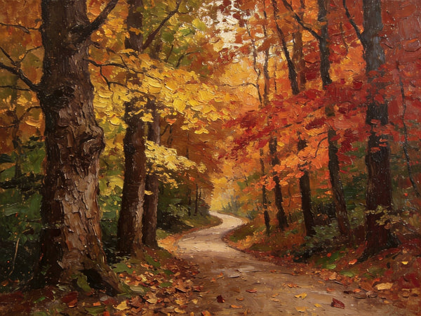 Landscape Canvas Paintings, Autumn Forest Landscape, Canvas Wall Art Paintings, Hand Painted Canvas Art, Original Oil Paintings, Buy Small Canvas Paintings-Paintingforhome