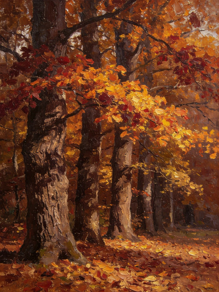 Original Landscape Art, Autumn Forest Landscape, Landscape Paintings for Bedroom, Small Oil Paintings, Hand Painted Canvas Art, Heavy Texture Wall Art Paintings