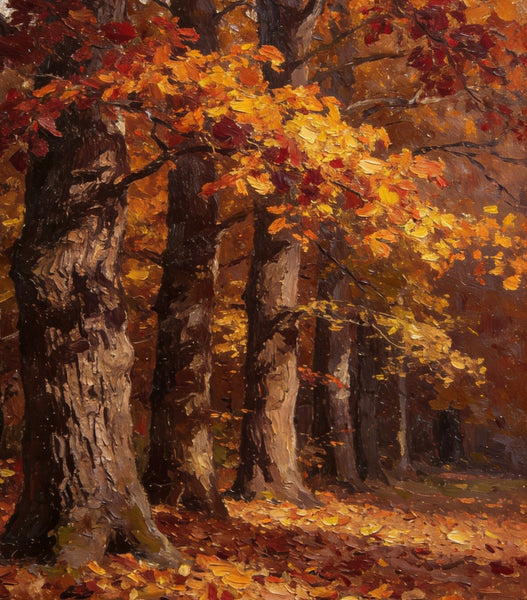 Original Landscape Art, Autumn Forest Landscape, Landscape Paintings for Bedroom, Small Oil Paintings, Hand Painted Canvas Art, Heavy Texture Wall Art Paintings
