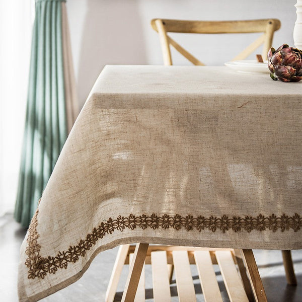 Large Rectangle Table Cover for Dining Room Table, Modern Table Cloth, Cotton and Linen Tablecloth for Home Decoration, Square Tablecloth for Round Table-Paintingforhome
