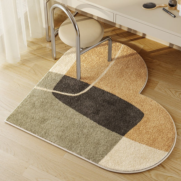 Modern Floor Carpets for Dining Room, Washable Kitchen Area Rugs, Contemporary Round Rugs Next to Bed, Bathroom Modern Rugs, Modern Entryway Rugs-Paintingforhome