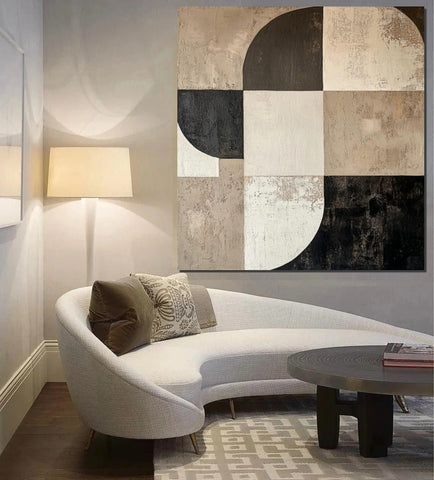 Large Painting on Canvas, Simple Modern Art, Bedroom Wall Art Paintings, Acrylic Abstract Paintings, Buy Abstract Painting Online, Black Abstract Paintings-Paintingforhome