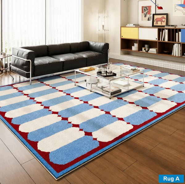 Contemporary Modern Rugs for Dining Room, Bedroom Modern Floor Carpet, Blue Modern Rug Designs, Living Room Rug Ideas, Mid Century Modern Rugs-Paintingforhome