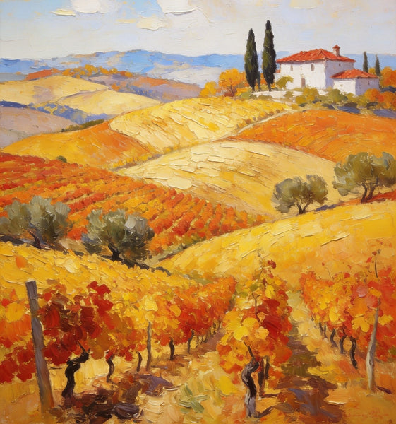 Tranquil Tuscan Land, Landscape Oil Paintings, Small Original Paintings, Canvas Paintings for Bedroom, Hand Painted Canvas Art-Paintingforhome
