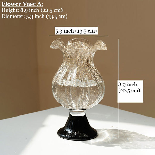 Mid Century Vases for Flowers, Contemporary Glass Vases, Handmade Modern Vases for Living Room, Unique Decorative Glass Vase, Centerpiece Vases on Table-Paintingforhome