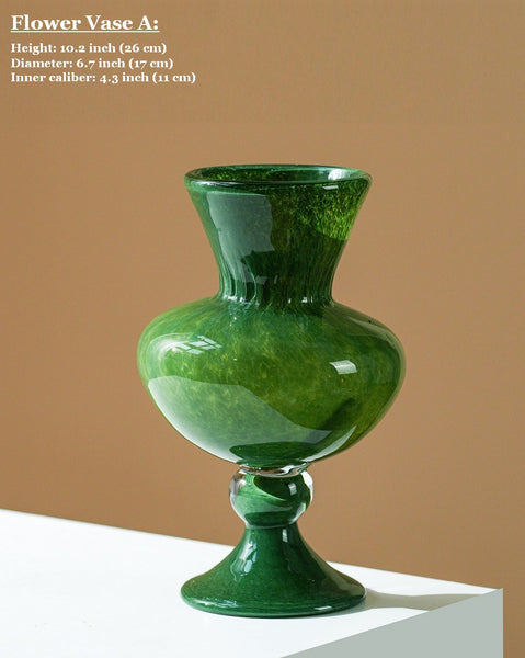 Contemporary Vase for Modern Home Decor, Unique Modern Glass Vase, Modern Glass Flower Vases, Handmade Liuli Vases, Centerpiece Vases on Table-Paintingforhome