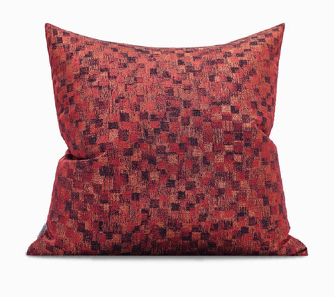 Large Modern Sofa Pillows, Red Decorative Throw Pillows for Couch, Large Decorative Throw Pillows, Contemporary Sofa Pillows for Interior Design-Paintingforhome