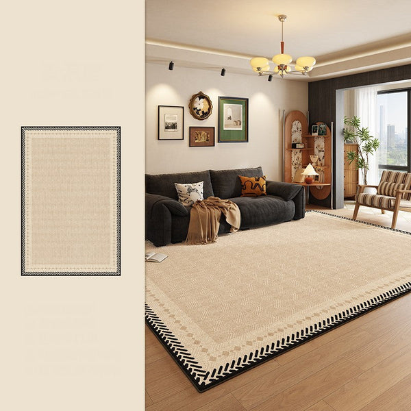 Mid Century Modern Rugs Next to Bed, Modern Rugs for Dining Room, Contemporary Rugs for Bedroom, Cream Modern Carpets for Living Room-Paintingforhome