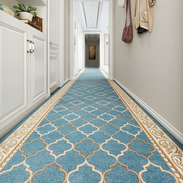 Entryway Runner Rugs, Stain-resistant Non Slip Entrance Hallway Runners, Modern Long Hallway Runners, Extra Long Narrow Runner Rugs, Kitchen Runner Rugs, Blue Hallway Runners-Paintingforhome