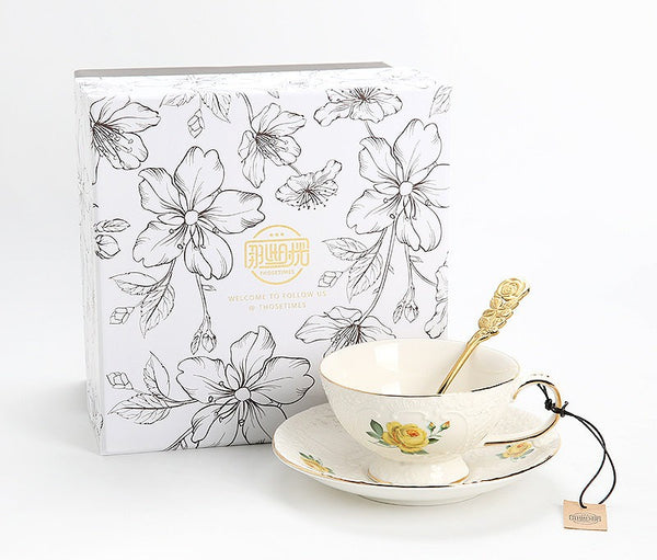Tea Cup Set, Vintage Tea Cup Set, Modern Ceramic Cups, Ceramic Tea Cup with Saucer, European Tea Cup Set, Porcelain Tea Cups, Floral Tea Cup Set, Classic British Tea Cups, Elegant Tea Cup With Saucer-Paintingforhome