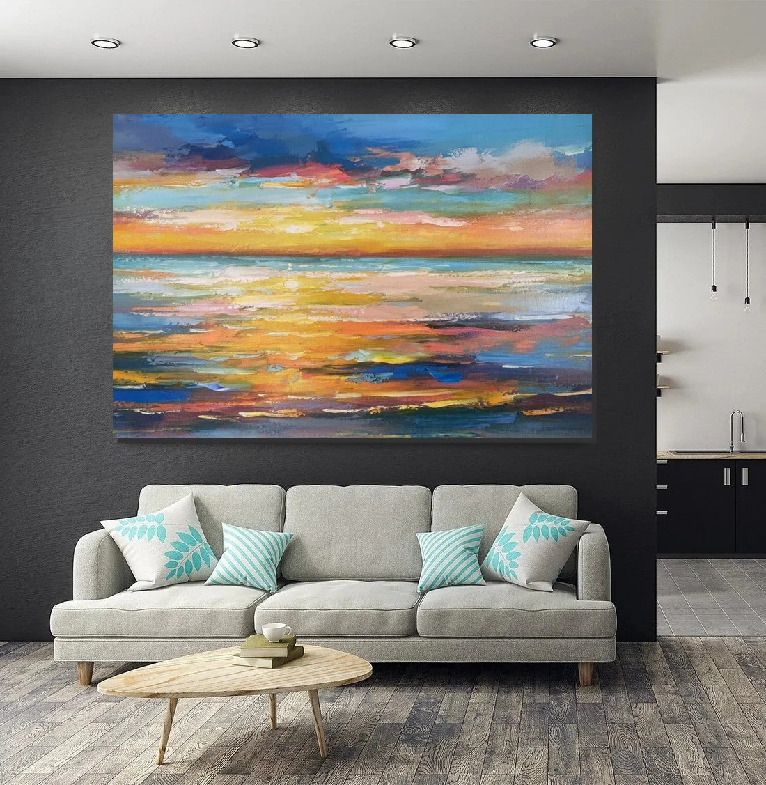 Hand Painted Acrylic Painting, Original Landscape Paintings, Wall Painting for Living Room, Canas Paintings for Dining Room-Paintingforhome