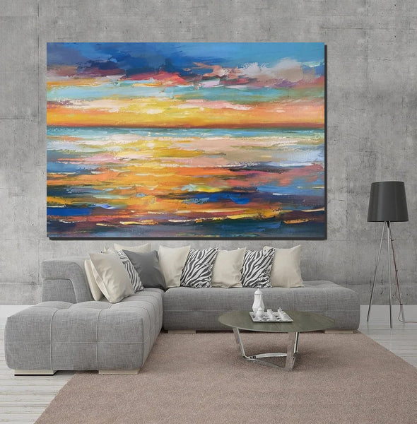 Hand Painted Acrylic Painting, Original Landscape Paintings, Wall Painting for Living Room, Canas Paintings for Dining Room-Paintingforhome