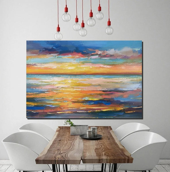Hand Painted Acrylic Painting, Original Landscape Paintings, Wall Painting for Living Room, Canas Paintings for Dining Room-Paintingforhome