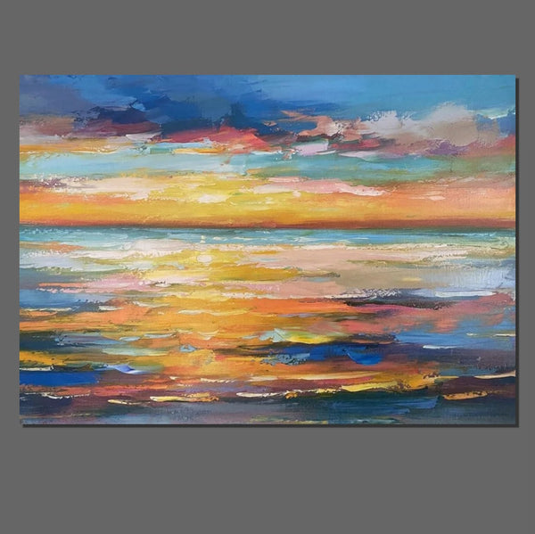 Hand Painted Acrylic Painting, Original Landscape Paintings, Wall Painting for Living Room, Canas Paintings for Dining Room-Paintingforhome