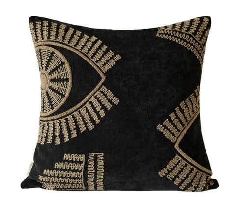 Geometric Modern Sofa Pillows, Large Square Decorative Throw Pillows for Couch, Large Black Decorative Throw Pillows, Black Geometric Sofa Pillows for Interior Design-Paintingforhome