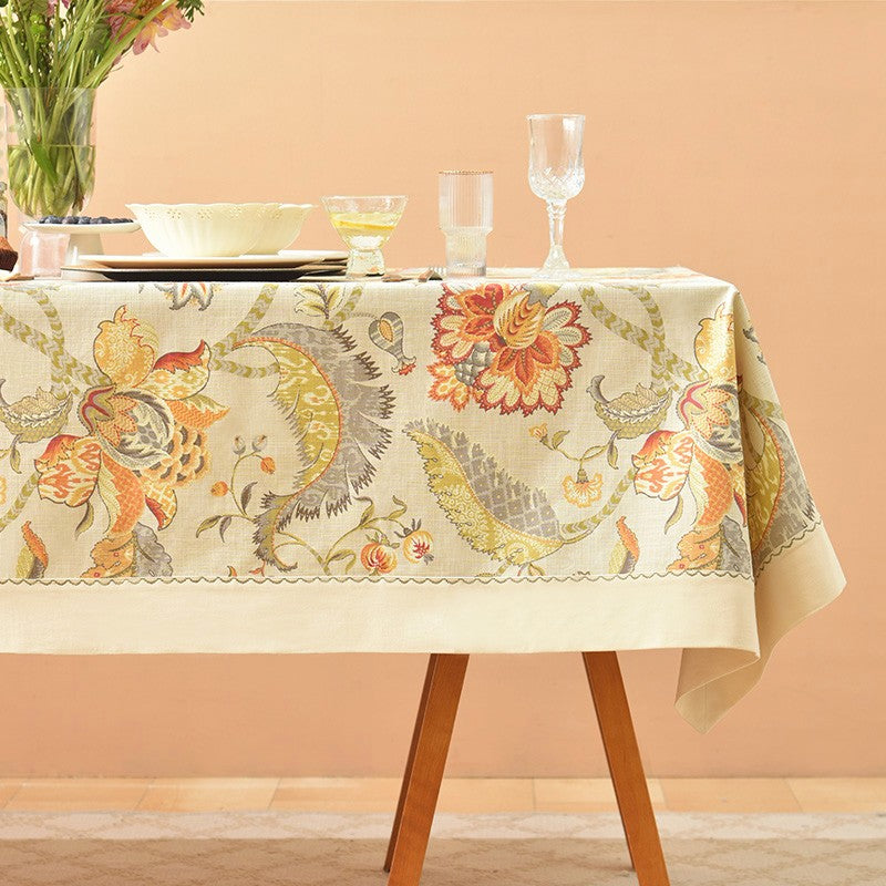 Extra Large Rectangle Tablecloth For Dining Room Table, Elegant Wrinkle Resistant Fabric, Solid Color Linen Look