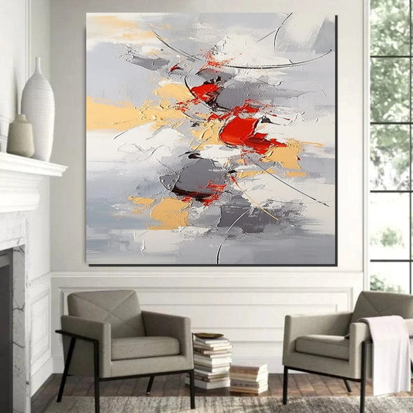 Canvas Paintings for Living Room, Large Wall Art for Bedroom, Simple Modern Art, Contemporary Art on Canvas, Hand Painted Heavy Texture Paintings-Paintingforhome