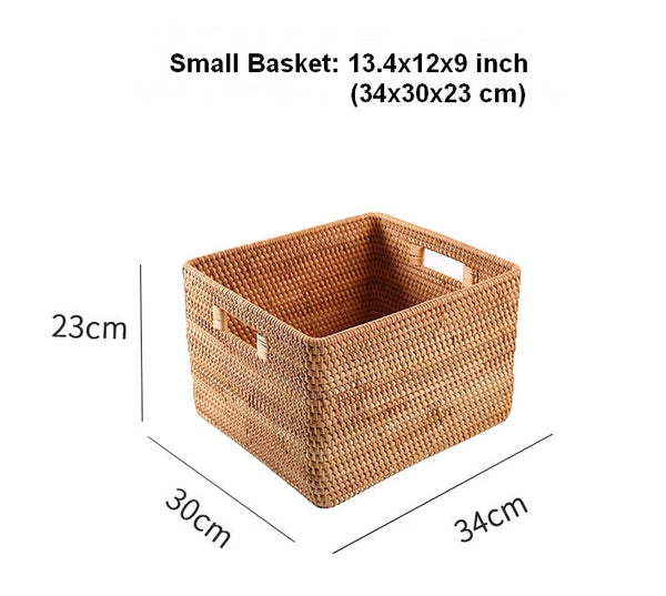 Large Storage Basket for Living Room, Kitchen Storage Baskets, Woven Storage Basket for Shelves, Rattan Storage Baskets for Toys-Paintingforhome