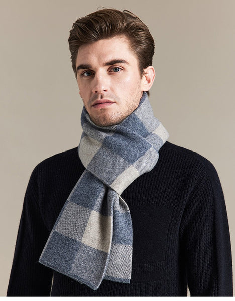Plaid Scarf for Men, Business Wool Scarf for Gentleman, Men's Winter Scarf, Men's Wool Scarf Winter, Modern Fashion Scarf, Formal Men Scarf Styles, Pure Wool Scarf-Paintingforhome