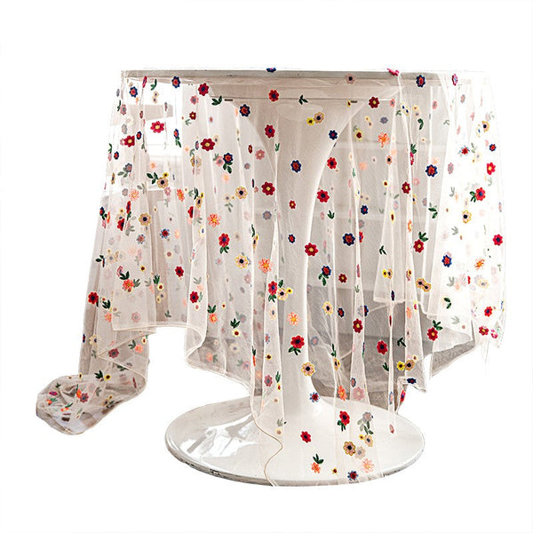 Extra Large Rectangular Tablecloth for Oval Table, Spring Flower Lace Tablecloths, Lace Embroidered Table Covers, Rectangular Table Covers for Coffee Table-Paintingforhome